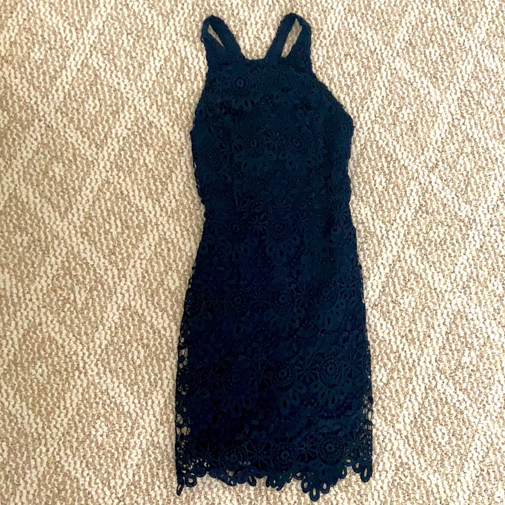 It’s a mini dress from Hollister in a blue.